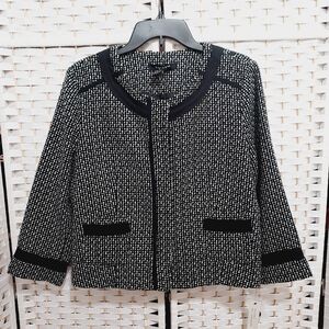 💟🤍Sandro Sportswear Women's Tweed Jacket Black And White LARGE NWT